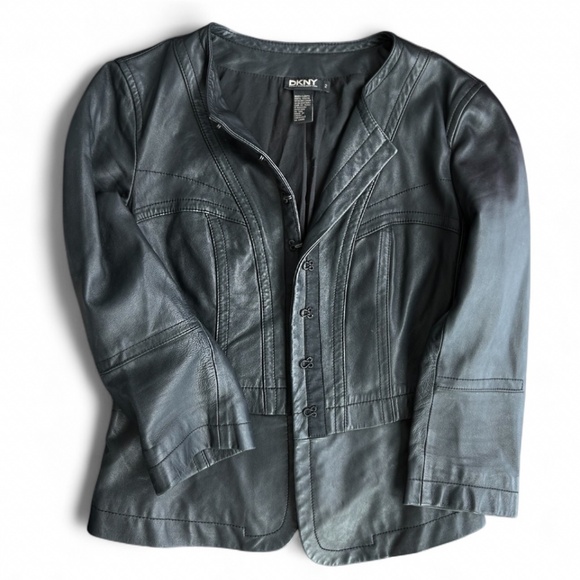 DKNY Donna Karan New York Lamb Leather Jacket | Size 2 - Picture 6 of 9